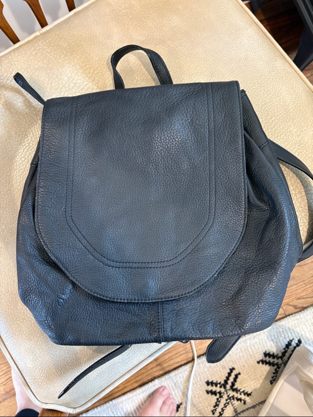 Sanctuary Black Leather Backpack Purse